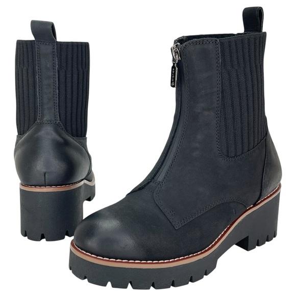 Aqua College Dream Black Nubuck Leather Waterproof Womens Ankle Boots Size 5.5M - Picture 10 of 13